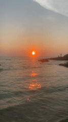 Sunset observed over ocean in Choeng Thale, Thailand