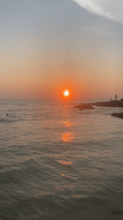 Sunset observed over ocean in Choeng Thale, Thailand