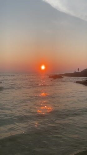 Sunset observed over ocean in Choeng Thale, Thailand