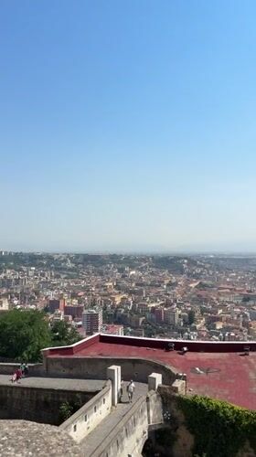 Sunny morning at Castel Sant'Elmo, Naples, overlooking the bay