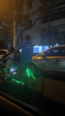 LED-lit rickshaw spotted carrying passenger in Nha Trang