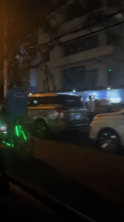 LED-lit rickshaw spotted carrying passenger in Nha Trang