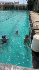 Early morning pool activities and cafe life in Nha Trang