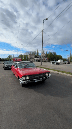 Vintage Red Cadillac Spotted on Riga Street