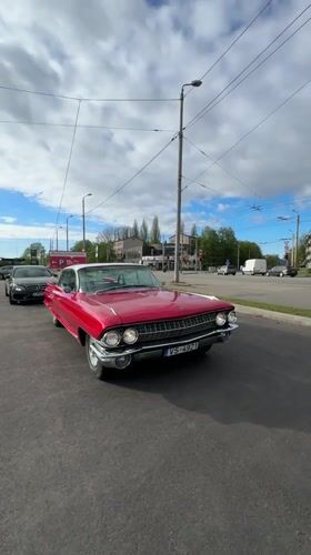 Vintage Red Cadillac Spotted on Riga Street