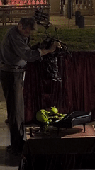 Evening puppet show near Arc de Triomf in Barcelona