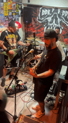 Band rehearses in small venue in Sant Adrià de Besòs