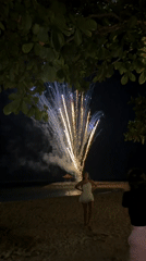 Beach fireworks display and party in Kuta Selatan