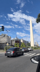 Traffic observed near Buenos Aires Obelisco during afternoon hours