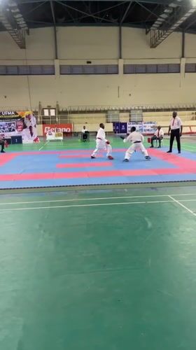 Karate sparring match observed at indoor facility in Abuja