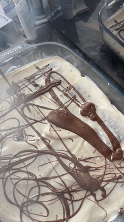 Morning domestic scene: dessert prep and indoor vaping in Rogosh