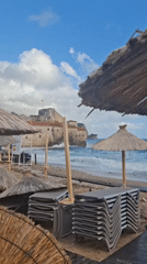 Daily tourist life captured across Budva, Montenegro coastal town