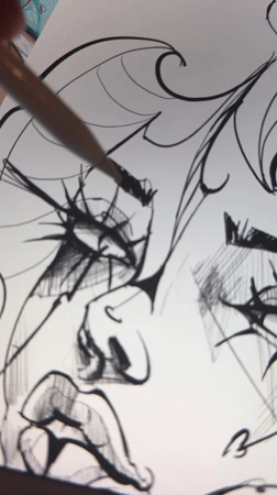 Artist creates digital sketches on tablet in Sofia