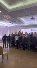 Business conference gathering photographed in Irpin, Ukraine