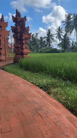 Traditional Balinese architecture documented in Ubud District morning walk