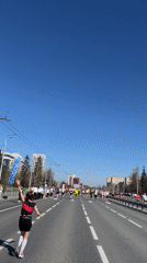 Road marathon held in Kazan under sunny skies