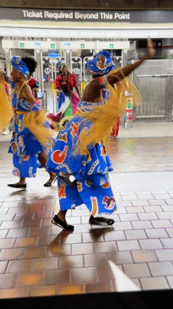Traditional African dance performance lights up an LA transit station