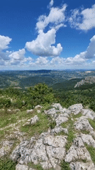 Mountain hike to Kodzha Kaya peak in Bulgarian countryside