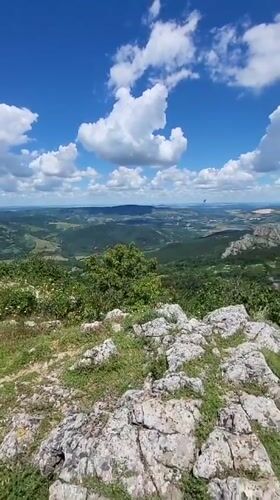 Mountain hike to Kodzha Kaya peak in Bulgarian countryside