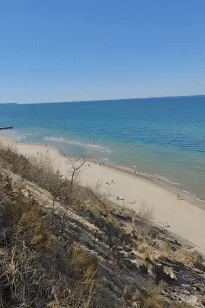 Clear day coastal view recorded in Svetlogorsk, Russia