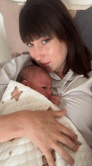 New mother and baby documented in quiet morning moments