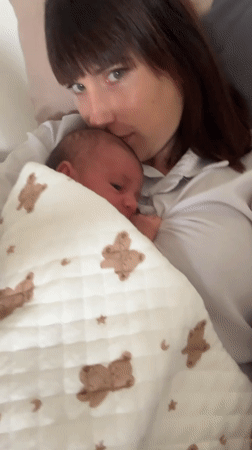 New mother and baby documented in quiet morning moments