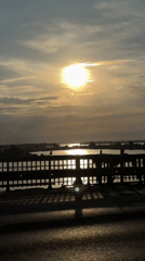 Sunset captured from bridge in Набережные Моркваши, Russia