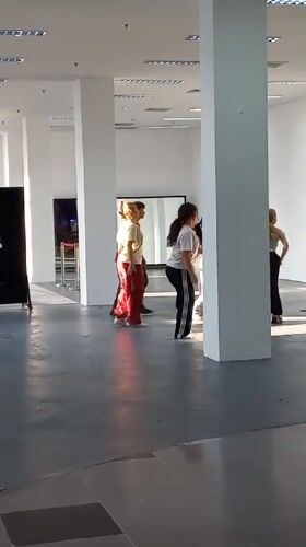 Five youth practice dance routine in Pattaya studio