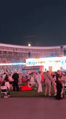 Outdoor stadium concert in Minsk draws a lively evening crowd