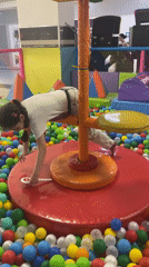 Children play at indoor playground facility in Yessentuki, Russia