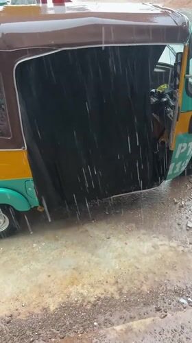 Heavy rains flood streets in Barakin Lerawi, Nigeria