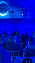 Wedding reception celebrates in decorated Plovdiv hall with dancing