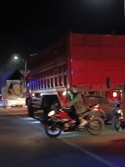 Heavy traffic congestion observed in Brangsong, Indonesia