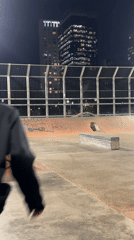 Skateboarder practices nighttime tricks at Buenos Aires skatepark