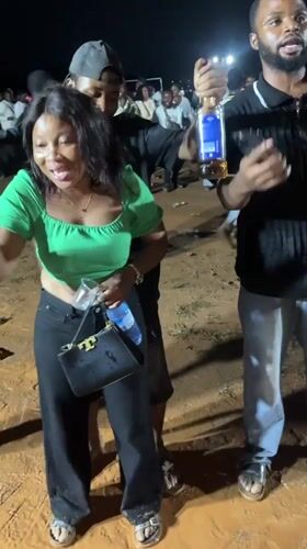 Nighttime outdoor concert draws crowds in Osogbo, Nigeria