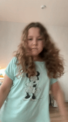 Young girl plays indoors in Izhevsk, Russia