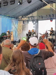 Eurovision outdoor concert draws crowds with multi-instrument band performance