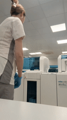 Medical lab conducts routine testing procedures in Moscow clinic