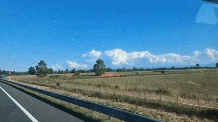 Sunny highway view captured near Lodi Vecchio, Italy