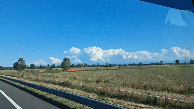 Sunny highway view captured near Lodi Vecchio, Italy