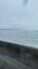 Water body observed from concrete barrier in Chaykovsky, Russia
