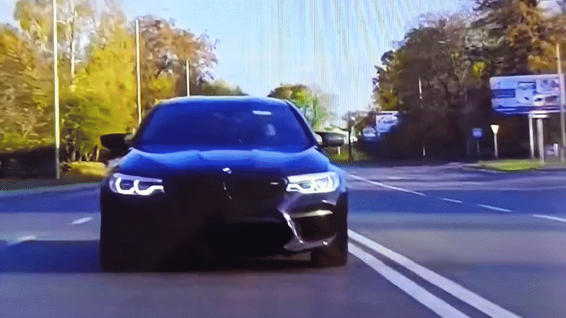 BMW M5 spotted on Nizhnevartovsk road early morning