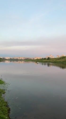 Twilight along the Dnieper River in Mahilyow, Belarus