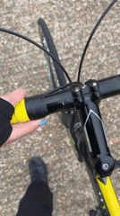Cyclist prepares for morning ride in Kent, England