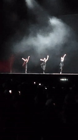 Cultural performance and architecture documented in Yerevan during evening hours