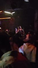 Late night dancing scene at Paris nightclub