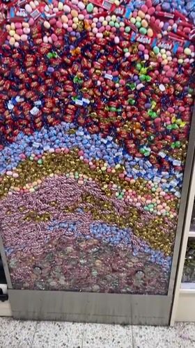 Swedish retail displays captured in Uppsala candy and flower shop