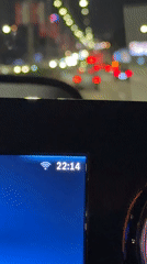 Nighttime car interior footage captured in Belgrade