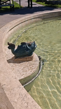 Tourist documents early morning walk through historic Pyatigorsk parks