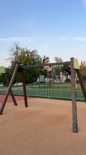 Families enjoy afternoon playground activities in Klin, Russia
